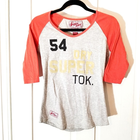 Superdry Graphic Baseball 3/4 Contrast Sleeve Tee - Picture 1 of 4